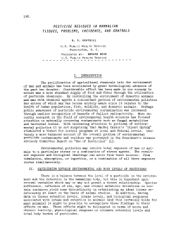 Pesticide Residues In Mammalian Tissues, Problems, Incidence and