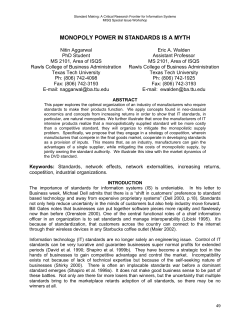 MONOPOLY POWER IN STANDARDS IS A MYTH
