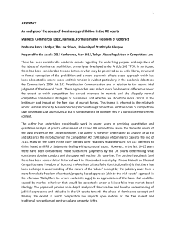 An analysis of the abuse of dominance prohibition in the UK courts