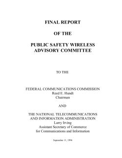 final report of the public safety wireless advisory committee