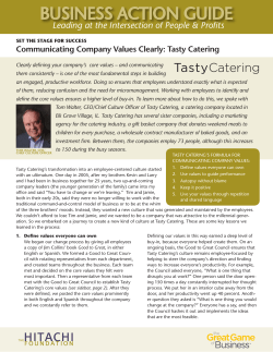 Communicating Company Values Clearly: Tasty Catering