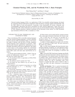 Chemical Markup, XML, and the Worldwide Web