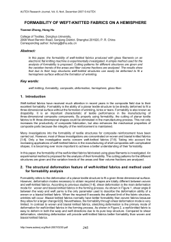 formability of weft-knitted fabrics on a hemisphere