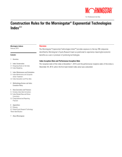 Construction Rules for the Morningstar&reg; Exponential Technologies