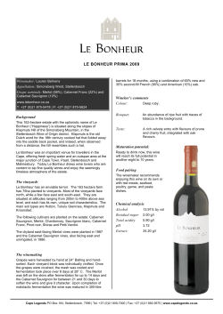 LE BONHEUR PRIMA 2009