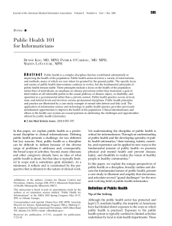 Public Health 101 for Informaticians