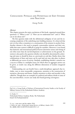 Conclusion: Pitfalls and Potentials of Exit Studies and Practices