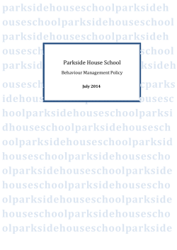 Behaviour Management Policy July 2014