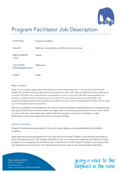 Program Facilitator Job Description