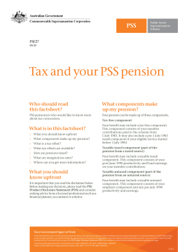 Tax and your PSS pension