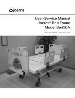 User-Service Manual Joerns&reg; Bed Frame