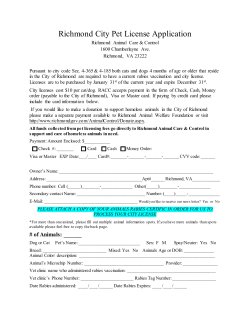 Richmond City Pet License Application