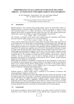 Performance Evaluation of Gypsum of Multiple Origin