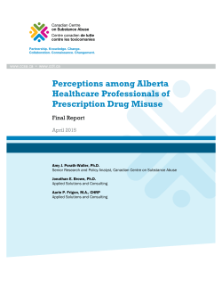 Perceptions among Alberta Healthcare Professionals of Prescription