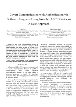 Covert Communication with Authentication via Software Programs