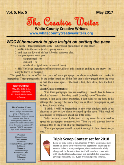 May 2017 newsletter. - White County Creative Writers