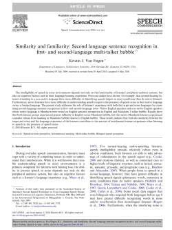 Similarity and familiarity: Second language sentence recognition in