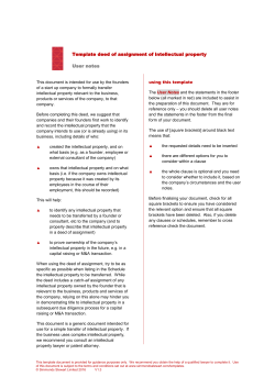 Intellectual Property Assignment Deed