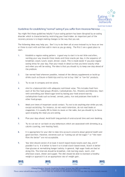 Establishing `normal` eating if you suffer from Anorexia Nervosa