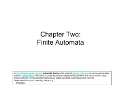 Chapter Two: Finite Automata