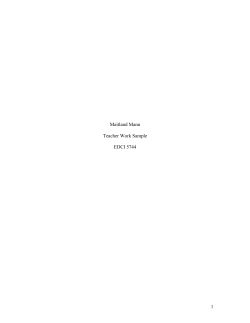 Teacher Work Sample - Blogs@VT