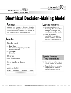 Bioethical Decision-Making Model