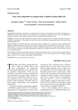 Fatty acid composition of commercially available Iranian