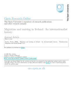 Migration and nursing in Ireland: An internationalist history