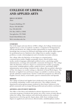 college of liberal and applied arts - Stephen F. Austin State University