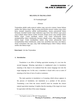 English Education Vol. 02 No. 01. JANUARi 2014 Meaning In