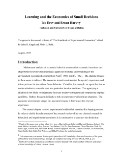 Learning and the Economics of Small Decisions