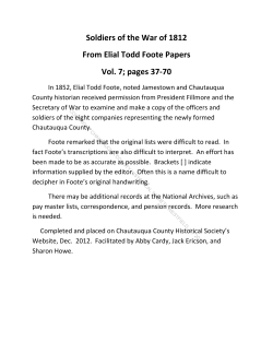 Soldiers of the War of 1812 From Elial Todd Foote Papers Vol. 7