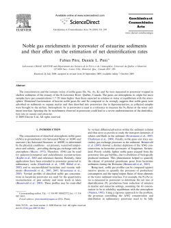 Noble gas enrichments in porewater of estuarine sediments