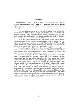 (2009). Elie`s Motivation in Achieving Freedom Revealed in the Main