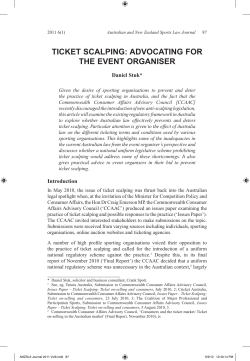 ticket scalping: advocating for the event organiser