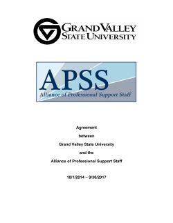 Agreement between Grand Valley State University and the Alliance