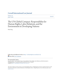 The UN Global Compact: Responsibility for Human Rights, Labor