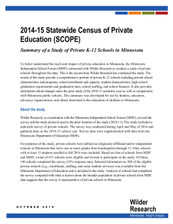 2014-15 Statewide Census of Private Education