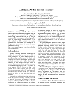 An Indexing Method Based on Sentences