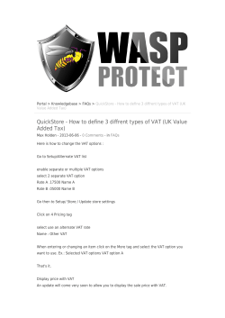 QuickStore - How to define 3 diffrent types of VAT (UK Value Added