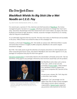 BlackRock Wields Its Big Stick Like a Wet Noodle on