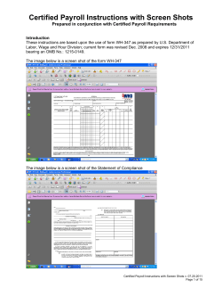 Certified Payroll Instructions with Screen Shots