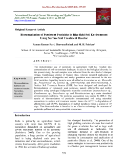 Bioremediation of Persistent Pesticides in Rice field Soil