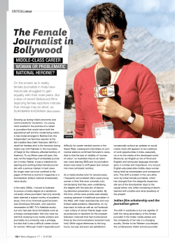 The Female Journalist in Bollywood: Middle