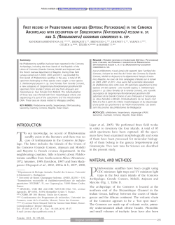 First record of Phlebotomine sandflies