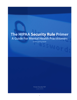 The HIPAA Security Rule Primer