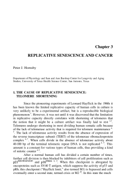 Chapter 3 REPLICATIVE SENESCENCE AND CANCER