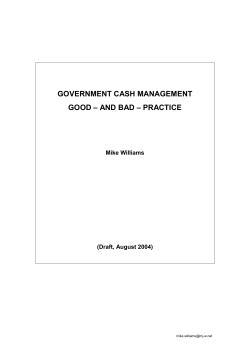 government cash management good &ndash;and bad &ndash;practice