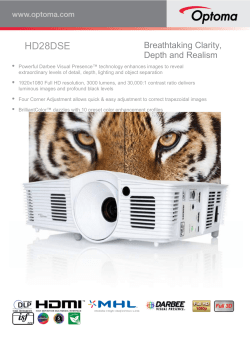 Optoma HD28DSE Specifications