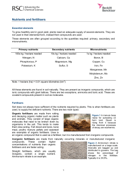 Nutrients and fertilisers